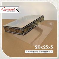 20x25x5 Kabe Yazısı Desenli, Şeffaf Tabanlı Kutu