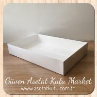 20x30x5 Altı Beyaz Karton Üstü Asetat Kutu