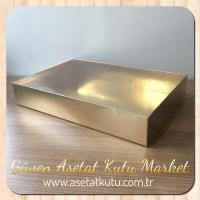 20x30x5 Altı Gold Metalize Karton Üstü Asetat Kutu