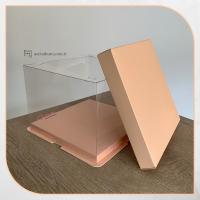 21.5x21.5x16 Pembe Karton ve Asetat Kutu (HM30)