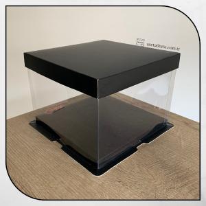 21.5x21.5x16 Siyah Karton ve Asetat Kutu (HM30)