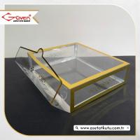 22.5x19.5x6 Gold Yaldızlı Asetat Çanta