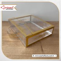 22.5x19.5x6 Gold Yaldızlı Asetat Çanta
