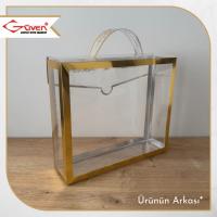 22.5x19.5x6 Gold Yaldızlı Asetat Çanta