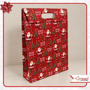 24.5x34.5x9 Kırmızı Yılbaşı Temalı Çanta