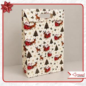 24.5x34.5x9 Beyaz Yılbaşı Temalı Çanta