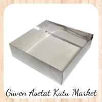 25x25x10 Altı Gümüş Karton Üstü Asetat Kutu
