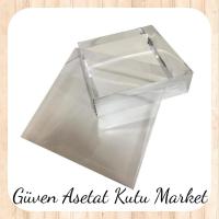 25x25x10 Altı Gümüş Karton Üstü Asetat Kutu