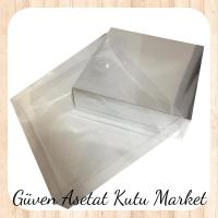 25x25x10 Altı Gümüş Karton Üstü Asetat Kutu