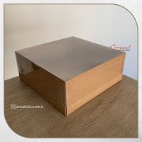 25x25x10 Altı Kraft Karton Üstü Asetat Kutu