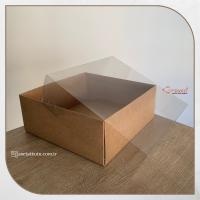 25x25x10 Altı Kraft Karton Üstü Asetat Kutu