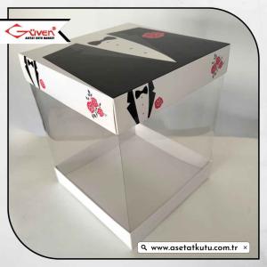 25x25x30 Damat Bohça Kutusu (Beyaz Tabanlı)