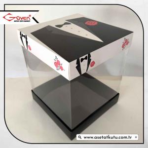 25x25x30 Damat Bohça Kutusu (Siyah Tabanlı)