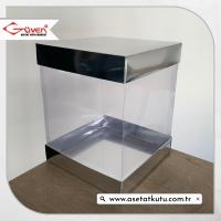 25x25x30 Gümüş Metalize Karton & Asetat Kutu