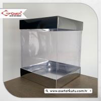 25x25x30 Gümüş Metalize Karton & Asetat Kutu
