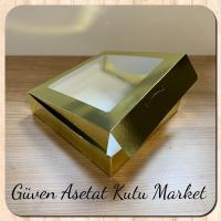 25x25x5 Gold Pencereli Karton Kutu 