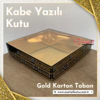 25x25x5 Kabe Yazısı Desenli, Gold Metalize Karton Tabanlı Kutu