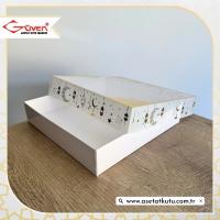 25x25x5 Beyaz Yaldız Baskılı, Beyaz Tabanlı Kutu