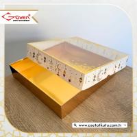 25x25x5 Beyaz Yaldız Baskılı, Gold Tabanlı Kutu