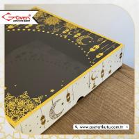 25x25x5 Beyaz Yaldız Baskılı, Siyah Tabanlı Kutu