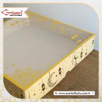 25x25x5 Krem Yaldız Baskılı, Beyaz Tabanlı Kutu
