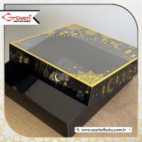 25x25x5 Siyah Yaldız Baskılı, Siyah Tabanlı Kutu