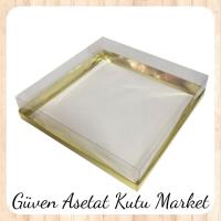25x25x7 Altı Gold  Karton Üstü Asetat Kutu