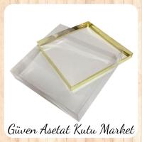 25x25x7 Altı Gold  Karton Üstü Asetat Kutu
