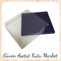 25x25x7 Altı Lacivert  Karton Üstü Asetat Kutu