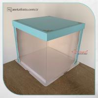 26x26x24 Mavi Yarı Karton Yarı Asetat Kutu (HM16)