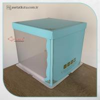 26x26x24 Mavi Yarı Karton Yarı Asetat Kutu (HM16)