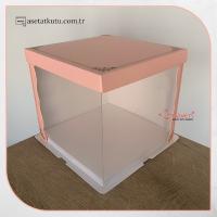 26x26x24 Pembe Yarı Karton Yarı Asetat Kutu (HM15)