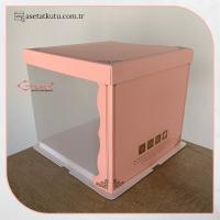26x26x24 Pembe Yarı Karton Yarı Asetat Kutu (HM15)