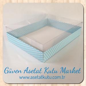 26x33x8 Mavi Puantiyeli Kutu