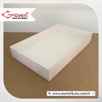 26x40x6.5 Altı Beyaz Karton Üstü Asetat Kutu