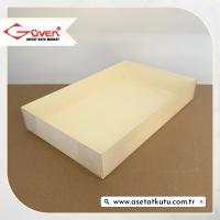 26x40x6.5 Altı Krem Karton Üstü Asetat Kutu