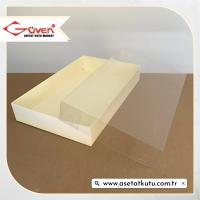 26x40x6.5 Altı Krem Karton Üstü Asetat Kutu