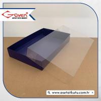 26x40x6.5 Altı Lacivert Karton Üstü Asetat Kutu