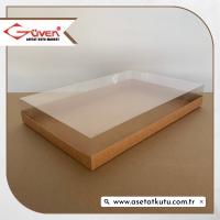 26x40x6 Altı İnce Kraft Karton Üstü Asetat Kutu