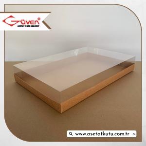 26x40x6 Altı İnce Kraft Karton Üstü Asetat Kutu