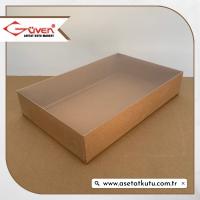 26x40x7.5 Altı Kraft Karton Üstü Asetat Kutu