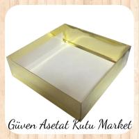 30x30x10 Altı Gold Karton Üstü Asetat Kutu