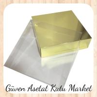 30x30x10 Altı Gold Karton Üstü Asetat Kutu