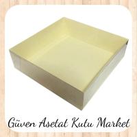 30x30x10 Altı Krem Karton Üstü Asetat Kutu
