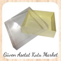 30x30x10 Altı Krem Karton Üstü Asetat Kutu