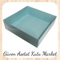 30x30x10 Altı Mavi Karton Üstü Asetat Kutu