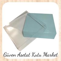 30x30x10 Altı Mavi Karton Üstü Asetat Kutu