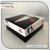 30x30x10 Damat Bohça Kutusu (Siyah Tabanlı)