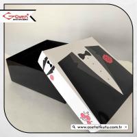 30x30x10 Damat Bohça Kutusu (Siyah Tabanlı)