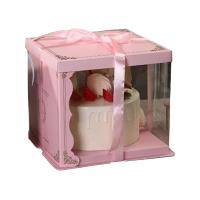 30x30x17.5 Pembe Yarı Karton Yarı Asetat Kutu (HM19)